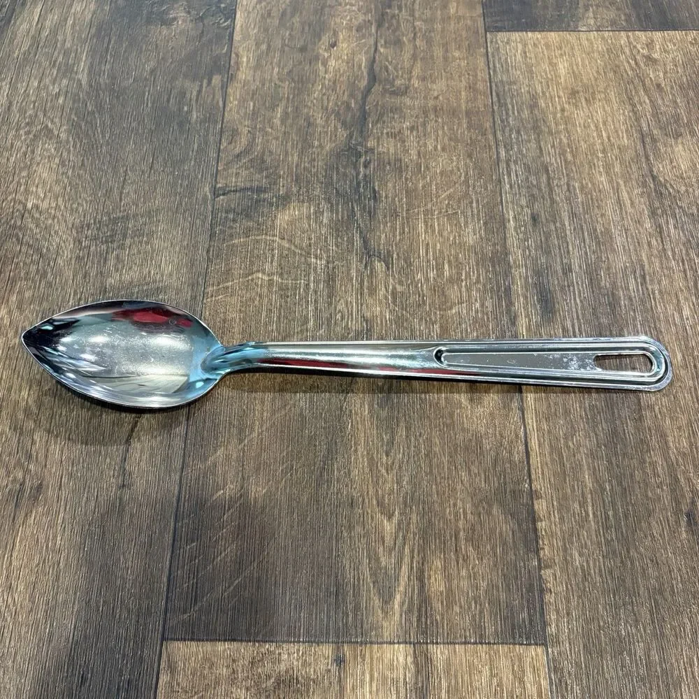 Large Stainless Steel Serving Spoon Korea Mid Century Modern Style 14”
